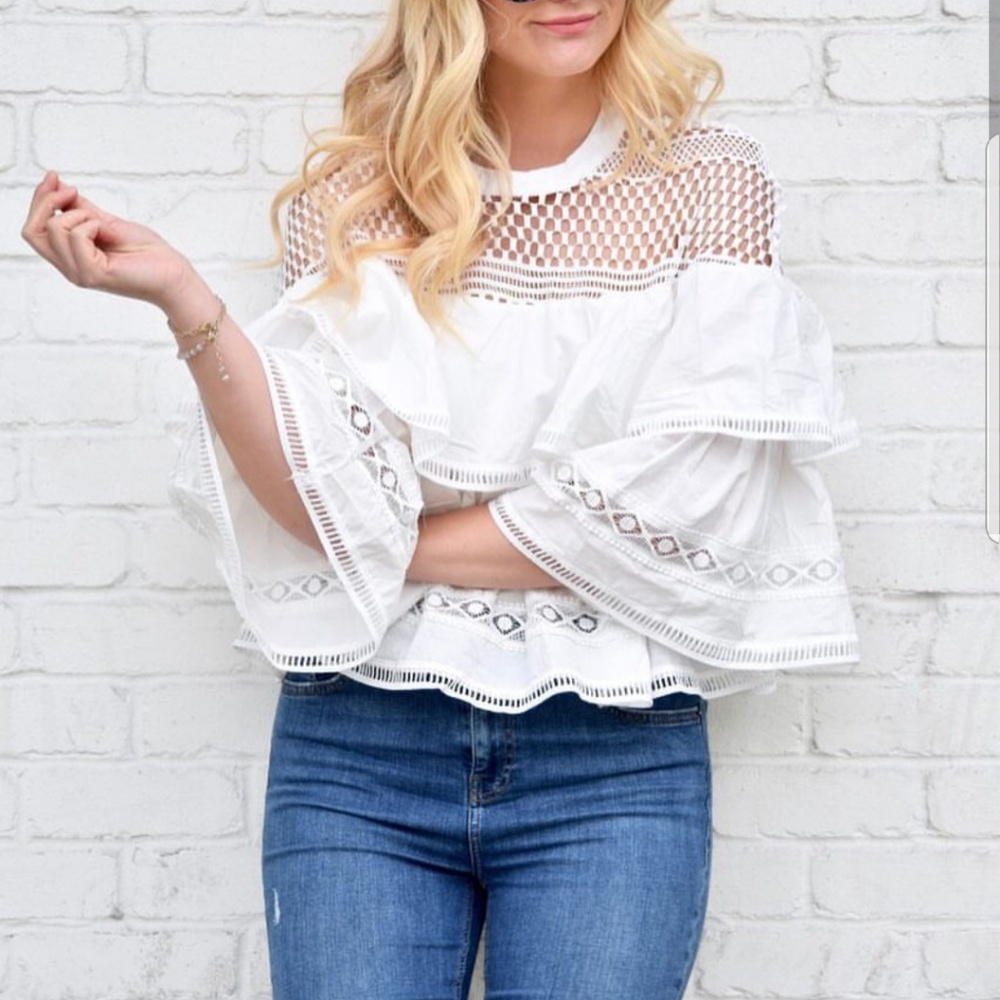 ChicWish White Tiered Top